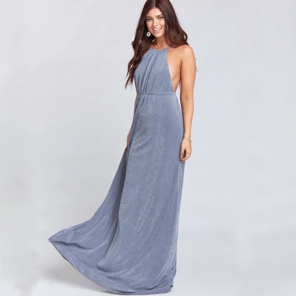 Show me your mumu weddings gray silver backless sleeveless Amanda maxi dress - Picture 4 of 10